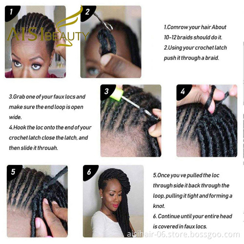 Aisi Beauty Hotselling Popular Goddess Faux Locs Braids Hair Extensions Synthetic Faux Crochet Braids Hairpieces For Black Women